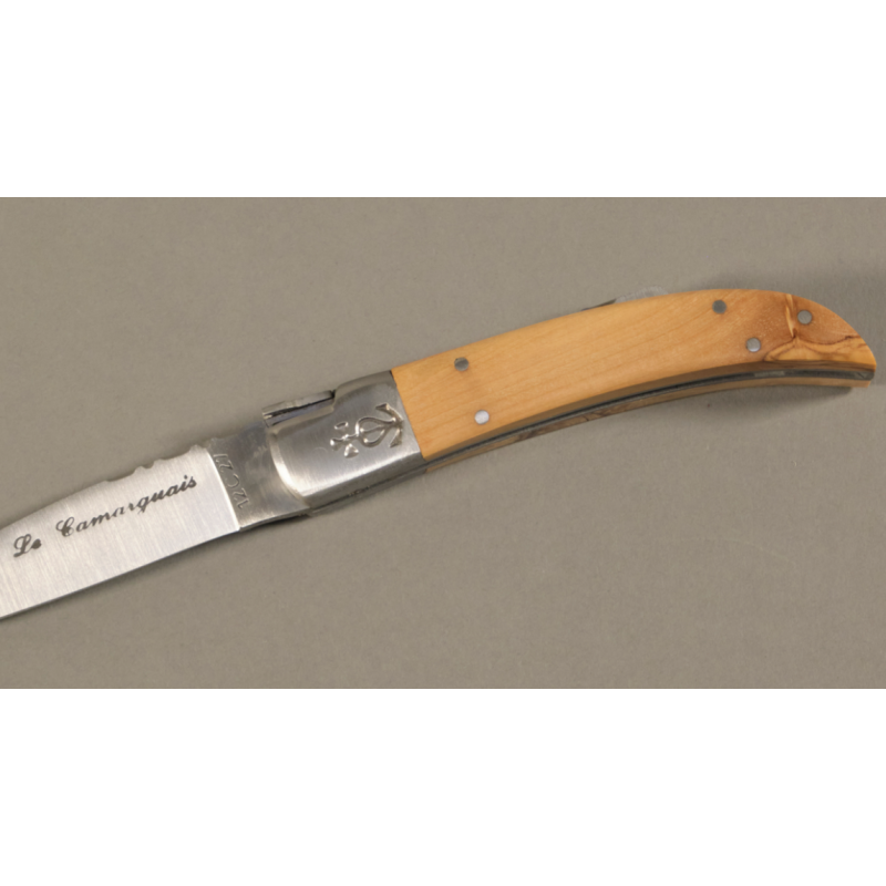 COUTEAU REGIONAL PLIANT LE CAMARGUAIS N°10 TRIDENT SOUDE - 9 CM OLIVIER