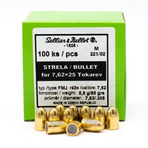 Ogives SELLIER & BELLOT Cal. 7,62X25 TOKAREV 85 grs - boite de 100 unités