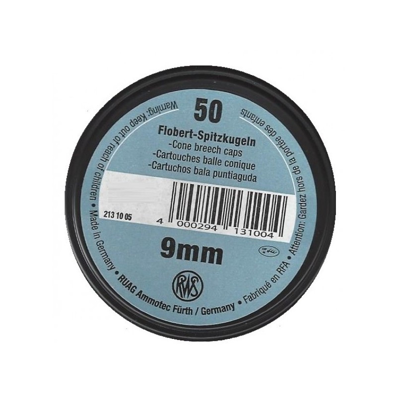 RWS 9mm BALLE CONIQUE par 50