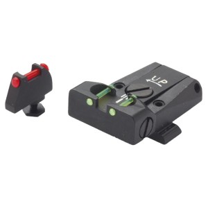 HAUSSE + GUIDON LPA POUR GLOCK 17 à 34 (NOUVELLE QUEUE D'ARRONDE) - FIBRE OPTIQUE