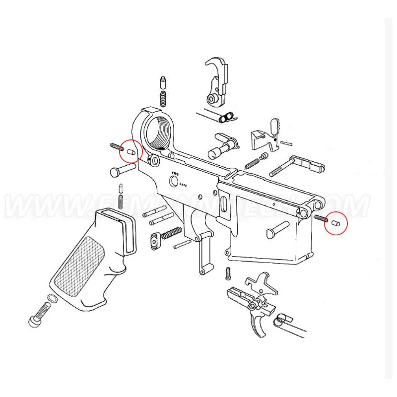 EEMANN TECH TAKEDOWN AND PIVOT DETENT FOR AR-15