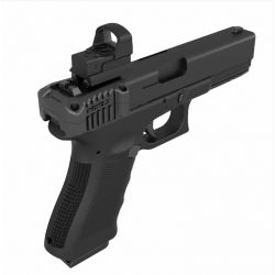 RECOVER TACTICAL PCH17 Slide Picatinny Rail avec poignée de charge pour tous les Glock Double Stack 9mm SW40 & 357 Gen 1, 2, 3, 