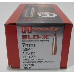 HORNADY 7mm (.284) 175 gr ELD-X - 2841 - Boîte de 100 unités