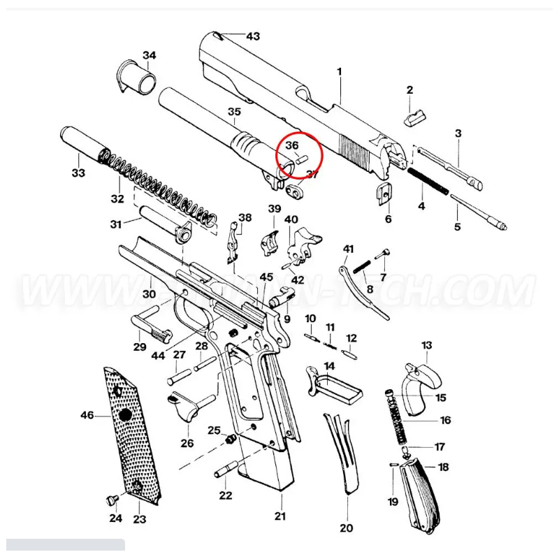 EEMANN TECH BARREL LINK PIN POUR 1911/2011 Silver ET-112360