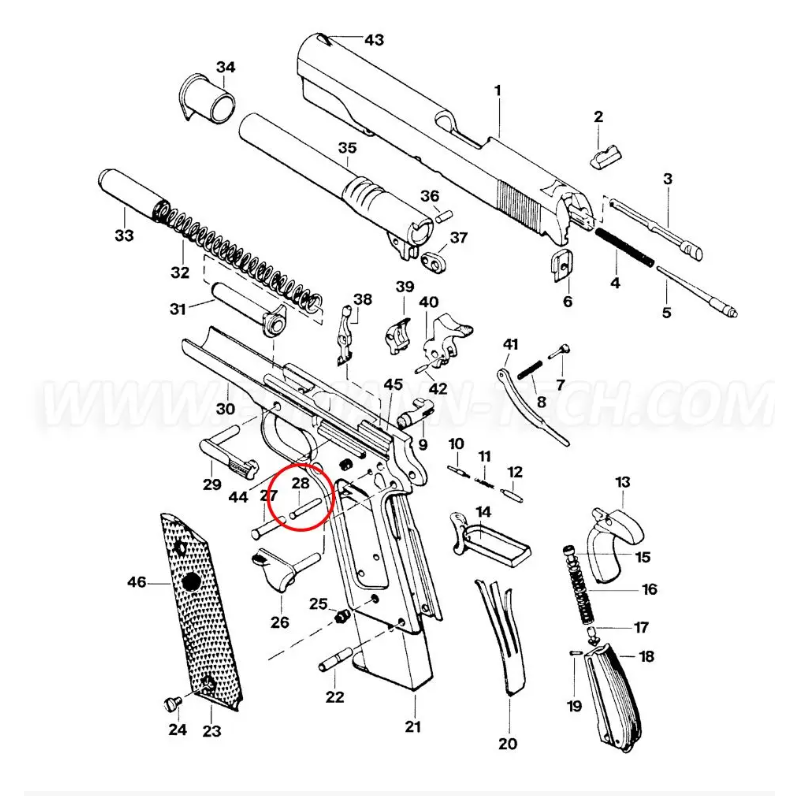 EEMANN TECH SEAR PIN POUR 1911/2011 ARGENTET-112280