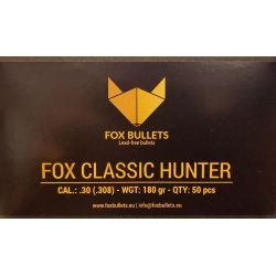 Ogives Sans Plomb Monolithiques FOX CLASSIC HUNTER cal.308 (7.62mm) 180gr - Boite de 50 unités