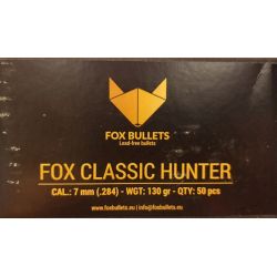 Ogives Sans Plomb Monolithiques FOX CLASSIC HUNTER cal.7mm (.284) 130gr - Boite de 50 unités