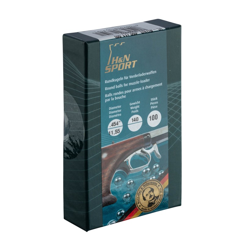Balles rondes en plombs H&N Cal.45 (.454") - Boite de 100
