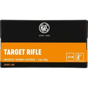 Cartouches RWS TARGET RIFLE - Cal: 22LR - 40 Grs - Boite de 50 unités
