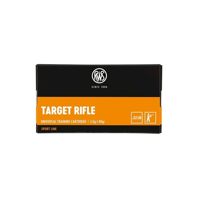 Cartouches RWS TARGET RIFLE - Cal: 22LR - 40 Grs - Boite de 50 unités