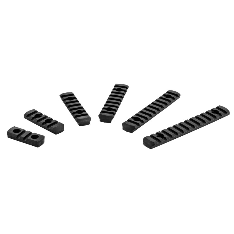 SET DE 6 RAILS PICATINNY EN POLYMÈRE COMPATIBLE M-LOK - NOIR