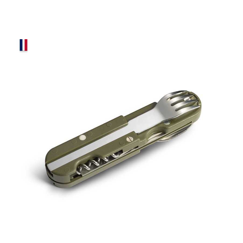BIVOUAC - KAKI - Un couteau multifonction Made in France - avec couverts