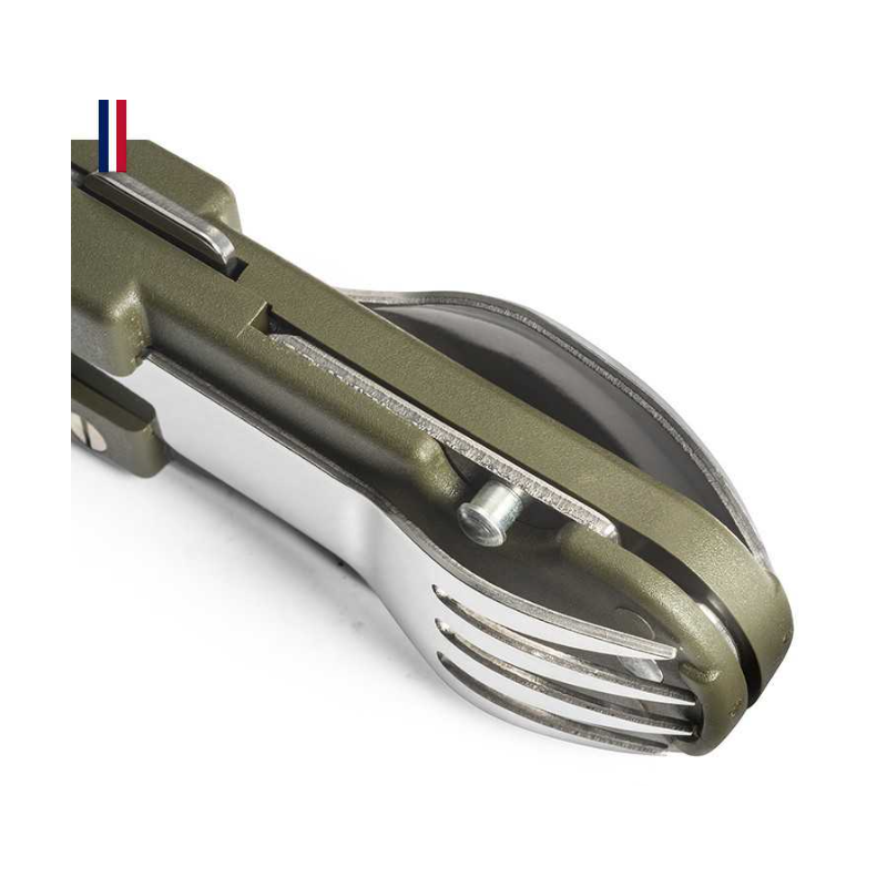 BIVOUAC - KAKI - Un couteau multifonction Made in France - avec couverts