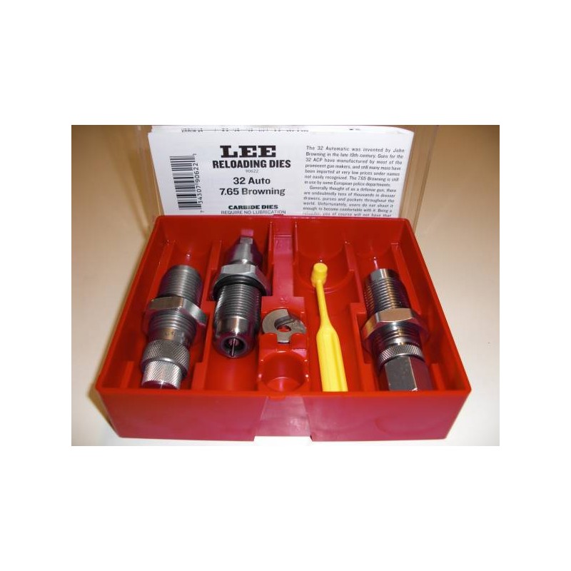 LEE RELOADING DIE - 3 OUTILS - 32 AUTO - 7,65 BROWNING