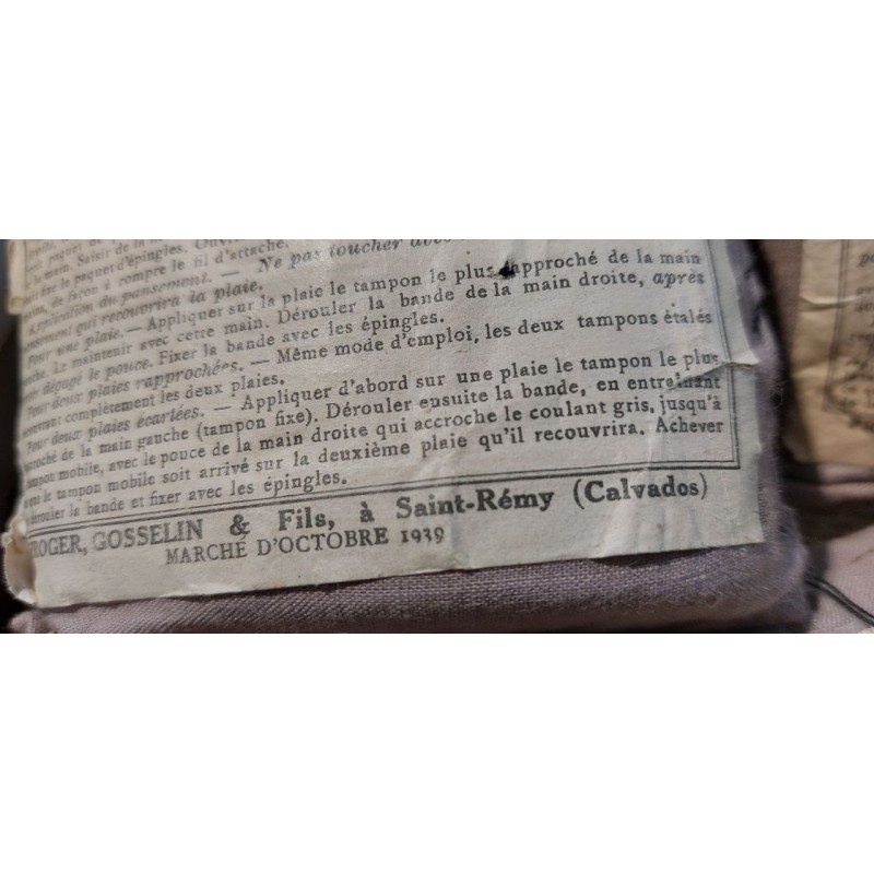 Pansement individuel Sotex Armée Française WW2 - 1939
