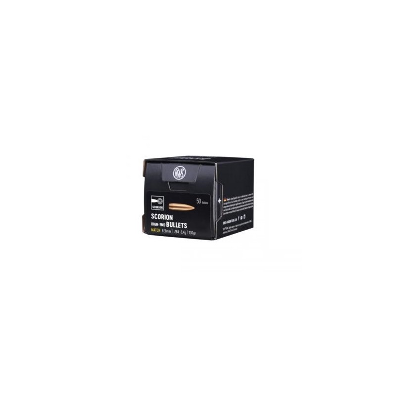 50 OGIVES RWS CAL 6.5 MM 130GR SCORION