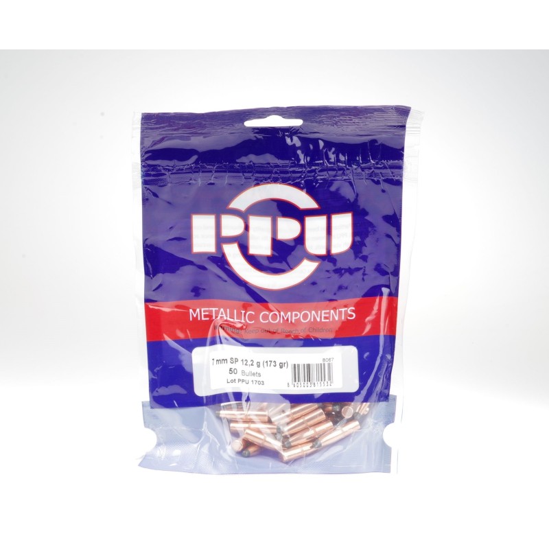 Ogives PPU Cal. 7mm .284 173grs SP - sachet de 50 unités