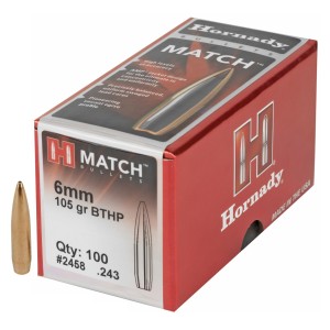 Ogives HORNADY .243 105grs BTHP - boîte de 100 unités
