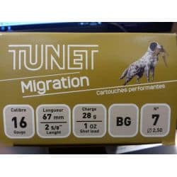 Cartouches TUNET MIGRATION 7 - Cal 16