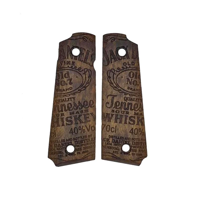 MBT - PLAQUETTE BOIS POUR PISTOLET TAURUS 1911 -  JACK DANIEL'S