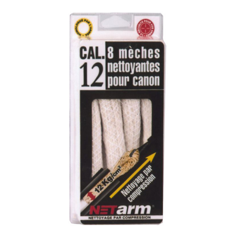 8 MÈCHES Blanches NETARM CAL. 12