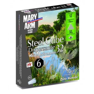 Cartouches MARY ARM  Steel cub disp 32- Cal 12/70 32gr N°6 BJ X 10