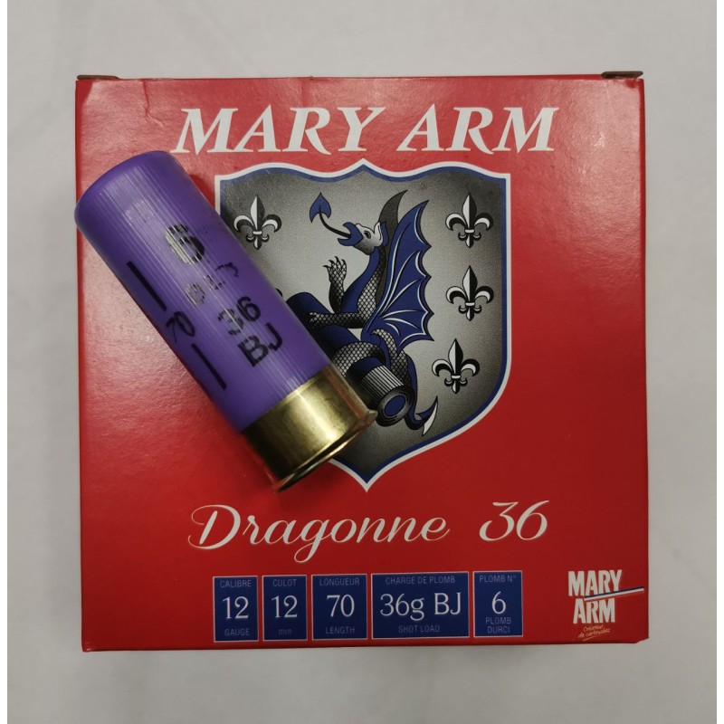 Cartouches MARY ARM Dragonne 36 - Cal: 12/70 - 36gr - N°6 - BJ - x25