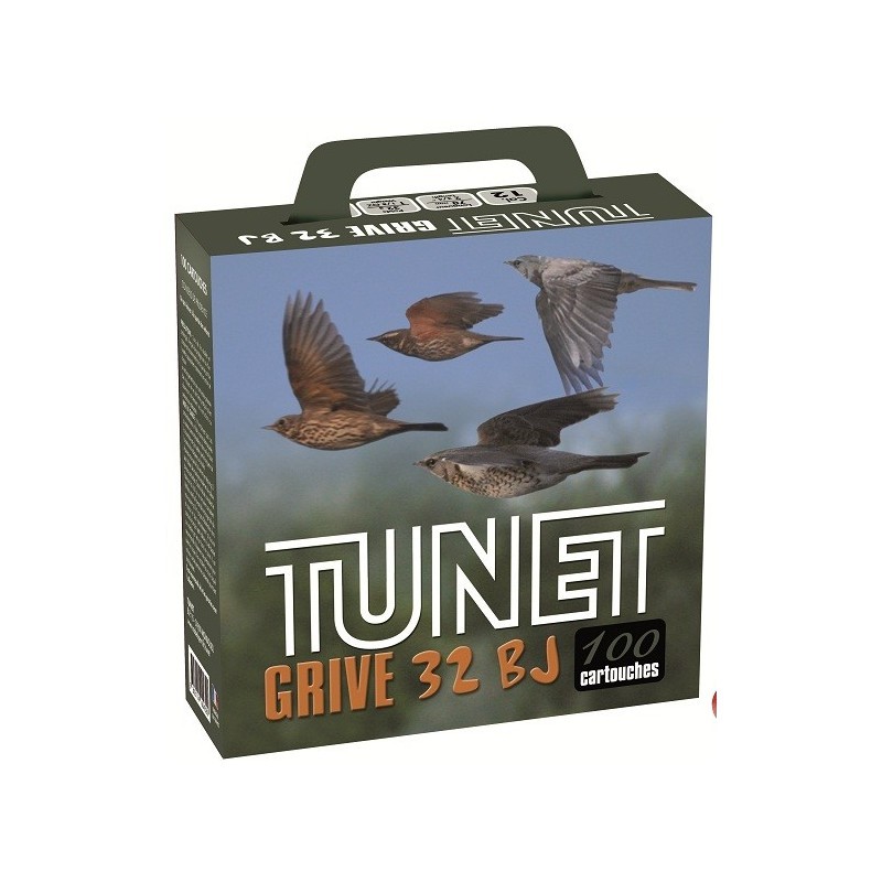 TUNET PACK 100 CARTOUCHES GRIVE 32 BJ Cal.12/70 n°7 1/2 - boite de 100 cartouches