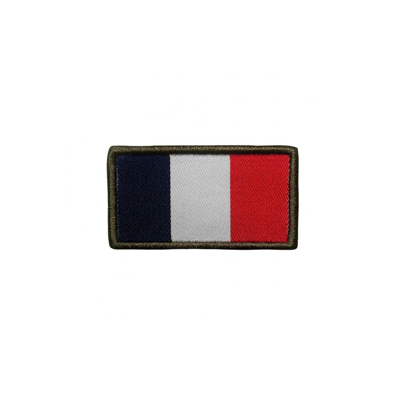 Patch drapeau français haute visibilité brodé sur tissu