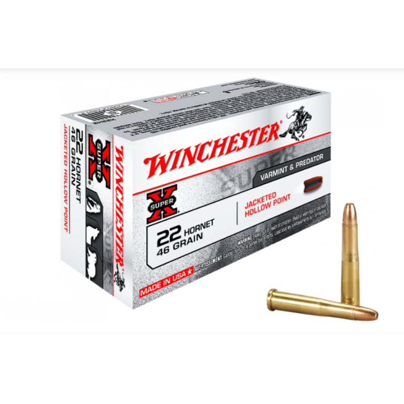 Cartouches WINCHESTER 22 HORNET HP 46grs - Boite de 50 unités