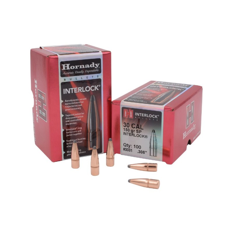 Ogives HORNADY 30 Cal 308 - 150grs SP - 3031 - Boîte de 100