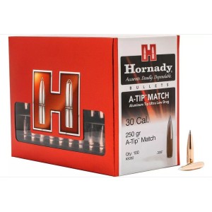 Ogives HORNADY 30 Cal 308 - 250grs A-TIP MATCH - 3092 -Boîte de 100