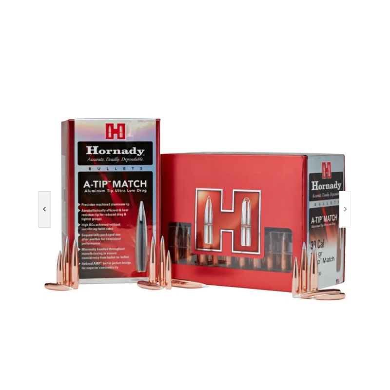 Ogives HORNADY 30 .308 176gr A-TIP MATCH - 30717 - Boîte de 100