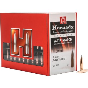 Ogives HORNADY 6.5MM .264 153grs A-TIP MATCH - 2638 -Boîte de 100 unités