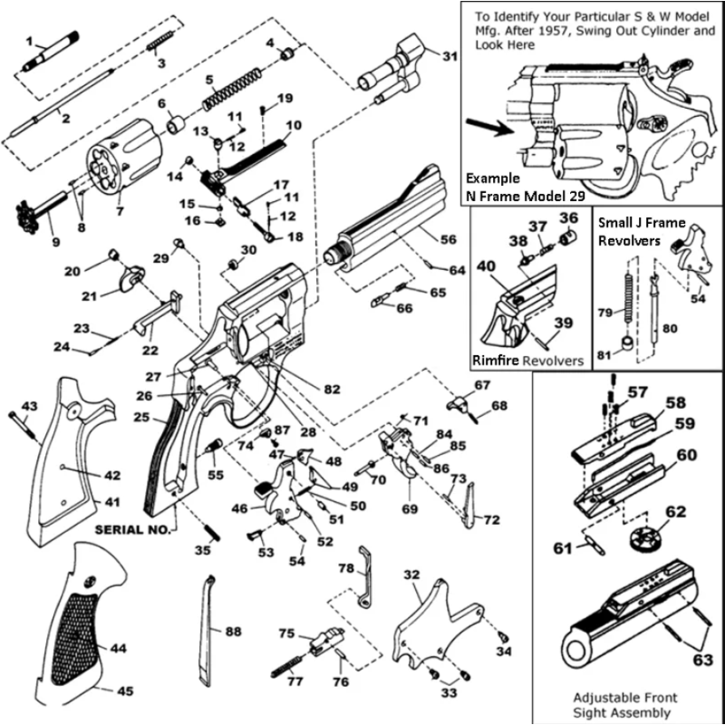 PIÈCE SMITH & WESSON MOD 28 - DOIGT D'ARMEMENT