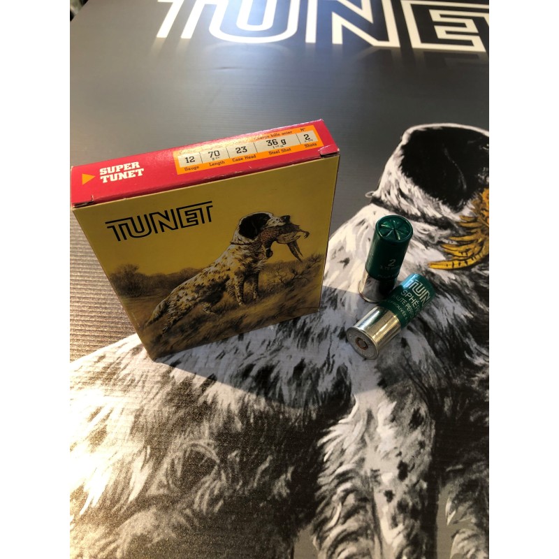 Cartouches SUPER TUNET haute performance SPHERO TUNGSTENE. 12/70 36gr- TUNGSTENE n°2
