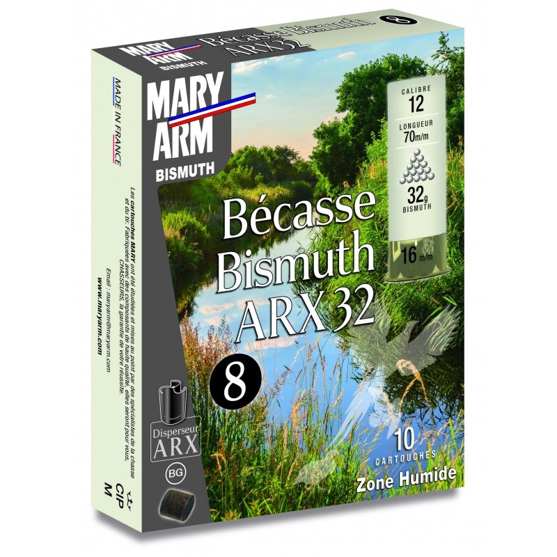 Cartouches MARY ARM Bismuth becasse ARX 32  - Cal 12/70 32gr N°8 BG