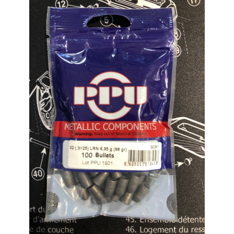Ogives PPU 32 (.3125) LRN 6,35g (98grains)