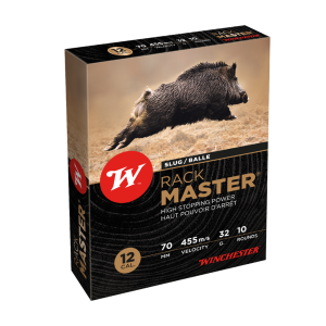 Cartouches a balle de fusil de chasse WINCHESTER SLUG RACK MASTER12/70 - 32G BOITE DE 10
