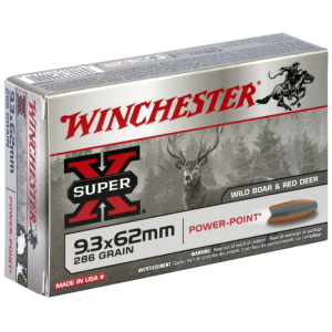 Cartouches WINCHESTER SUPER X POWER POINT - Cal: 9,3x62 - 286 grs (18,