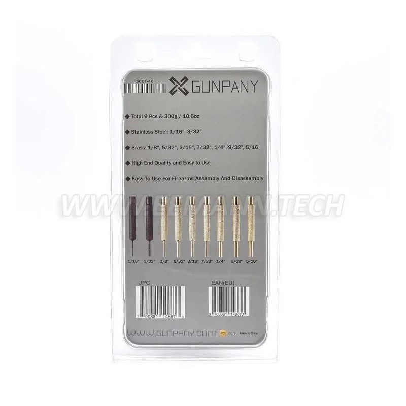 Gunpany, Vector Optics SCOT-46, Kit de chasse-goupilles armurier 9 pièces (ET-060090)