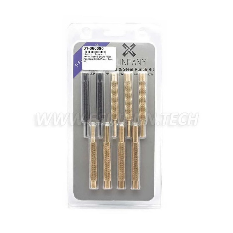 Gunpany, Vector Optics SCOT-46, Kit de chasse-goupilles armurier 9 pièces (ET-060090)