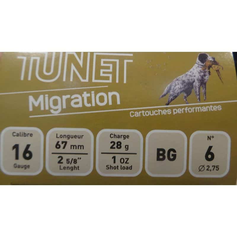 Cartouches TUNET MIGRATION 6 - Cal.16