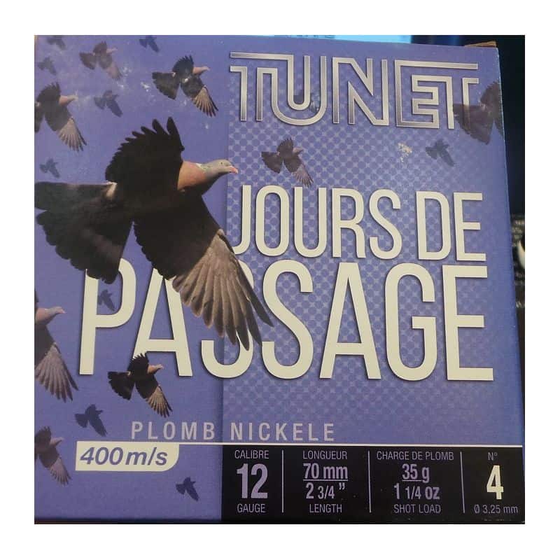Cartouches TUNET JOUR DE PASSAGE 4 - Cal.12/70