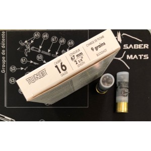 Cartouches TUNET Chevrotines Cal. 16/67 - 9 grains - BG - X10