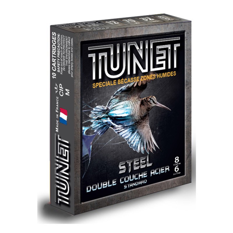 Cartouches TUNET BECASSE STEEL - Cal: 12/70 - 32gr - BJ- ACIER n°6/8 x
