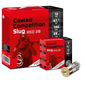 GECO COATED COMPETITION SLUG  RED 28 12/67 28g - Boite de 25 unités