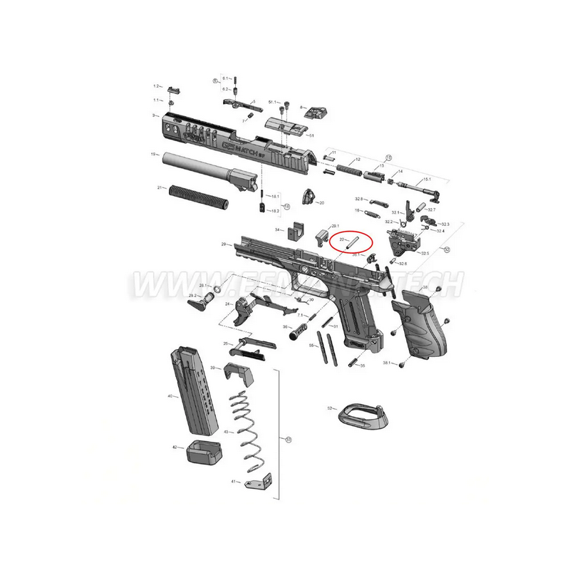 Walther GOUPILLE DETENTE POUR PDP/PPQ/Q4/Q5  73-625458