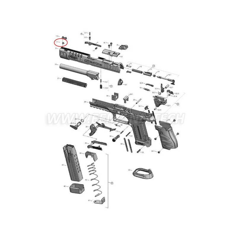 Walther vis de guidon pour Walther PPQ, P99, PPS, PPX 73-698331