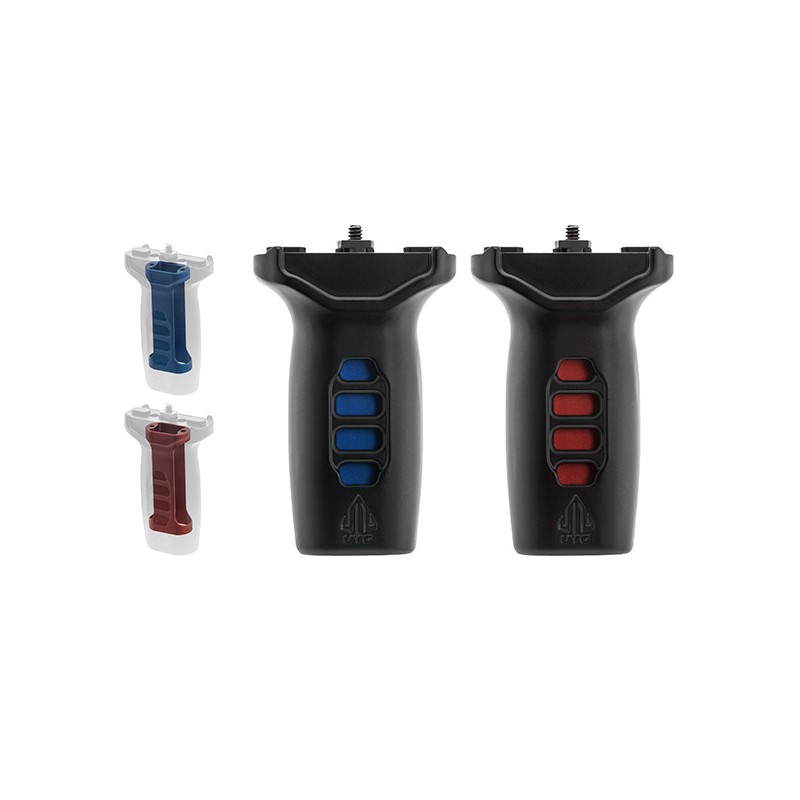 Grip Super slim M-LOK avec inserts rouge et bleu